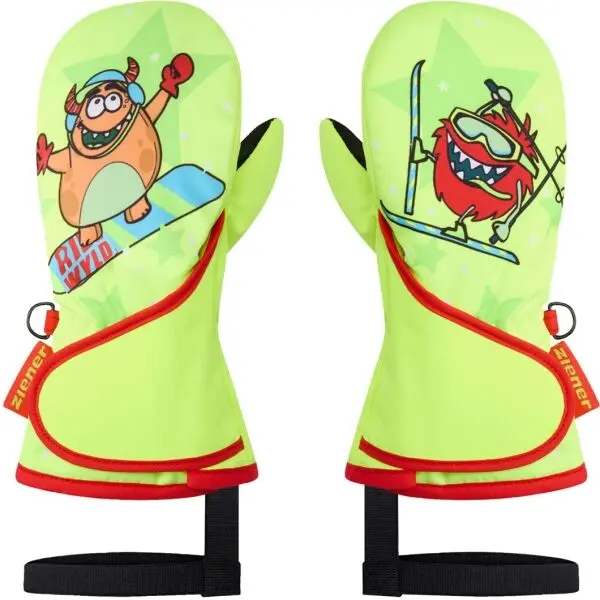 Ziener Ziener LEMMI-Z MINIS Детски ски ръкавици тип лапа, жълто, размер