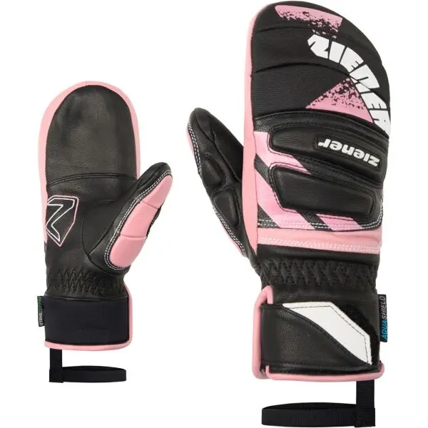 Ziener Ziener LOPAKI-Z RACE AS PR MITTEN JUNIOR Момичешки ски ръкавици тип лапа, черно, размер