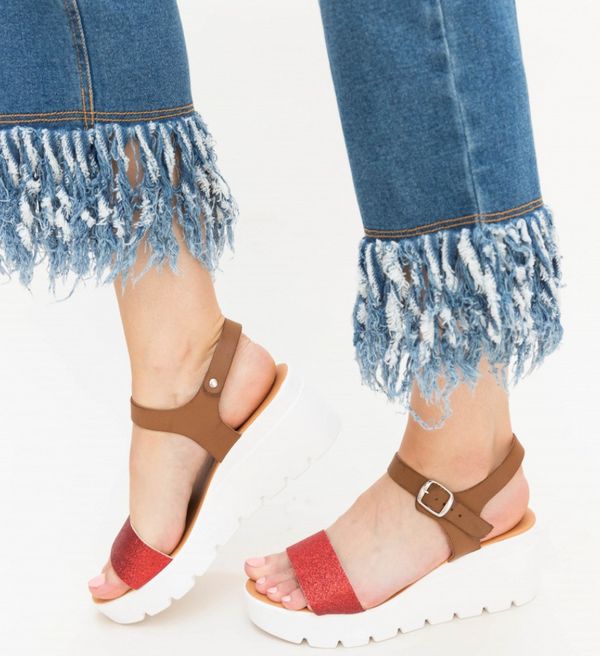 Wow Shoes Платформи Vedira Червени