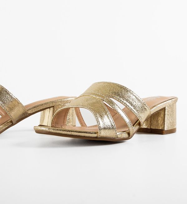 Mei Сандали на ток Bishamon Златни