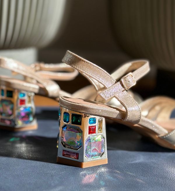 Ali Сандали на ток Chandra Златни