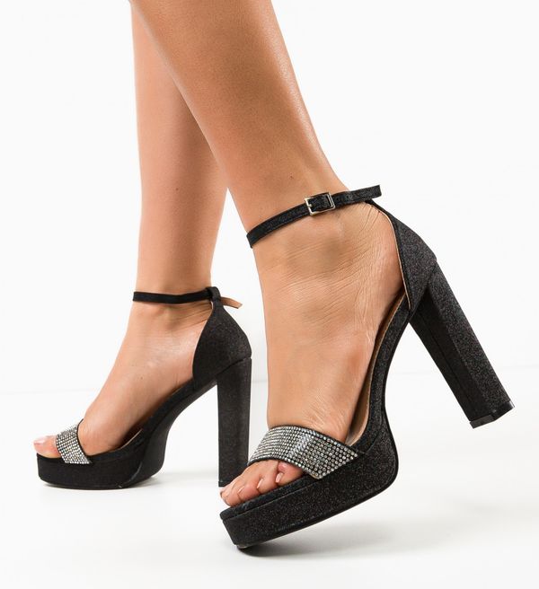 Ali Сандали на ток Chus Черни