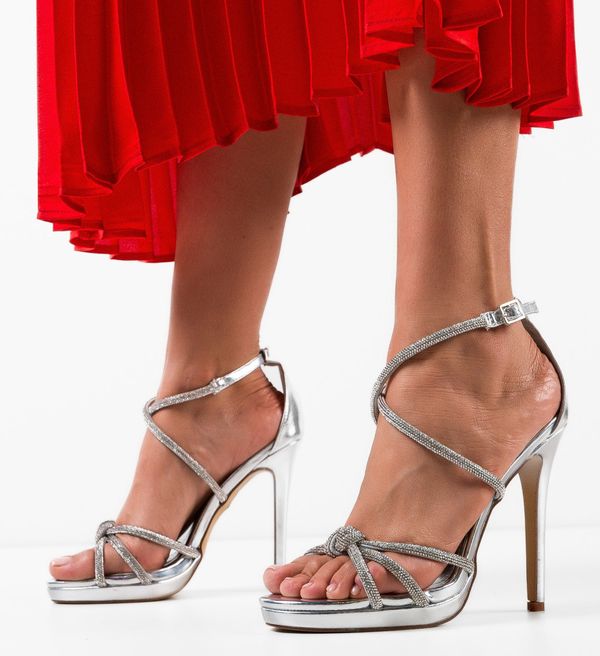 Tony Сандали на ток Destroy Сребърни