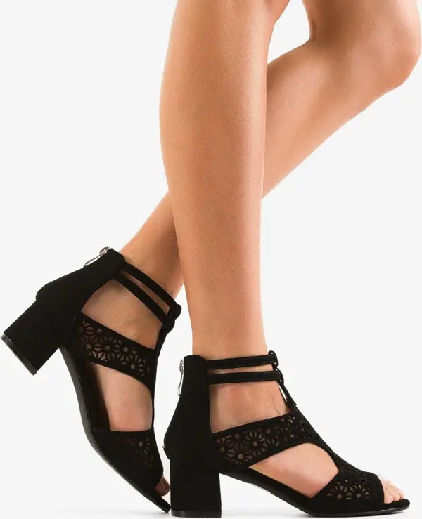 Mei Сандали на ток Drydyna Черни