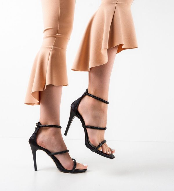 Wow Shoes Сандали на ток Edeta 4 Черни