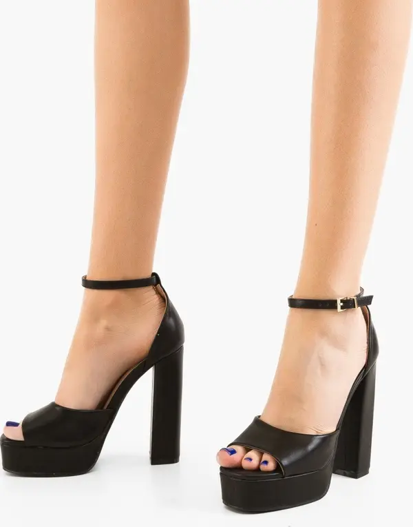 Ali Сандали на ток Flora Черни