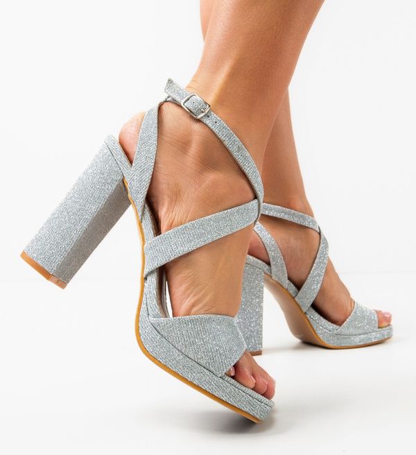 Ali Сандали на ток Florence Сребърни