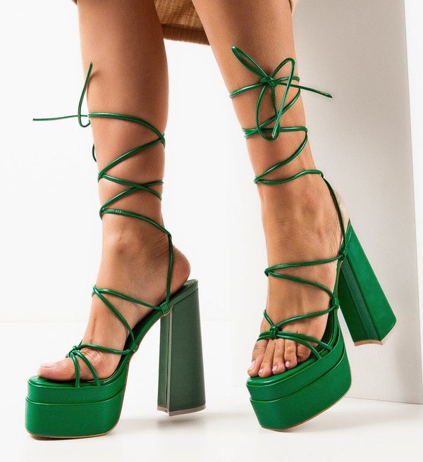 Ali Сандали на ток French Зелени