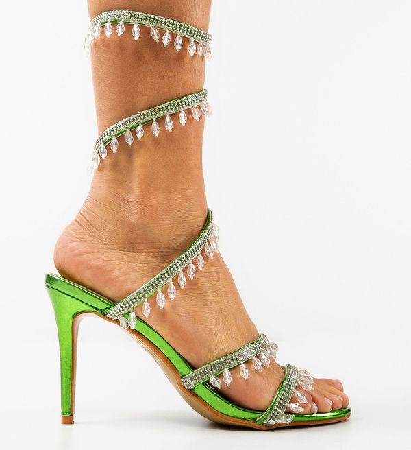 Ali Сандали на ток Heather Зелени