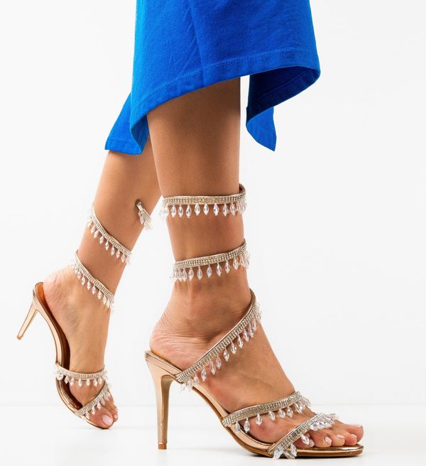 Ali Сандали на ток Heather Златни