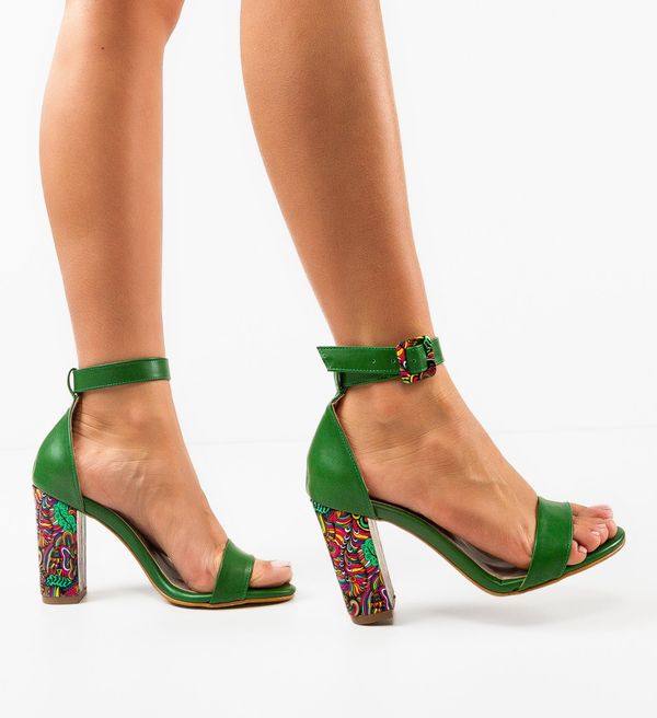 Wow Shoes Сандали на ток Hustony Зелени