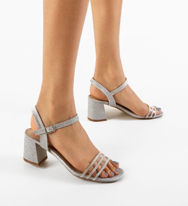 Lulux Сандали на ток Jerey Сребърни