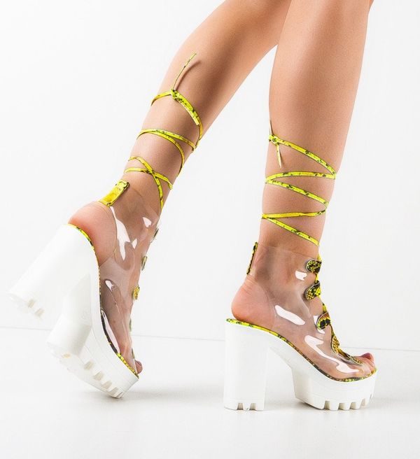 Ali Сандали на ток Jiya Жълти