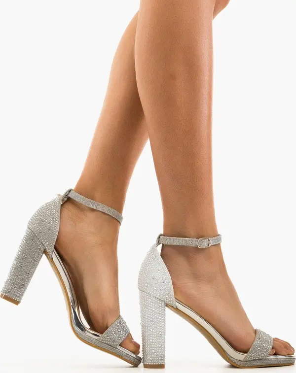 Tony Сандали на ток Kajahhy Сребърни