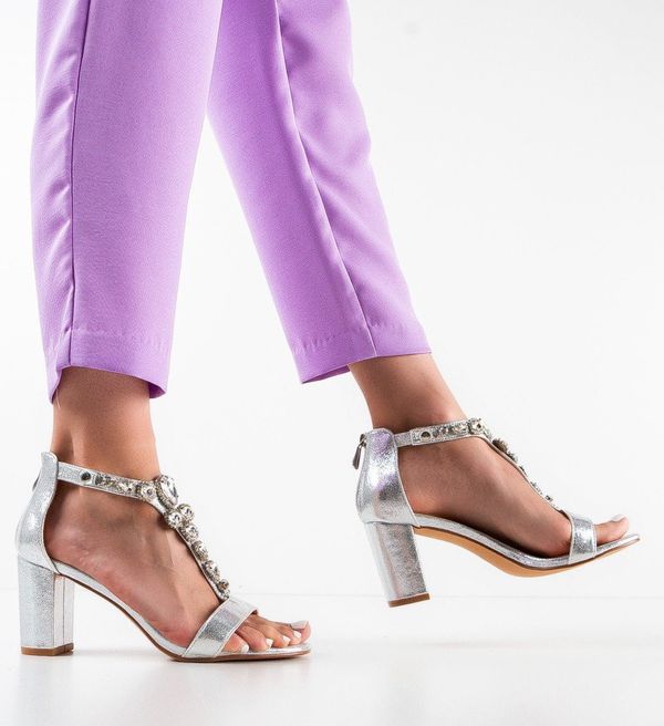 Mei Сандали на ток Kera Сребърни