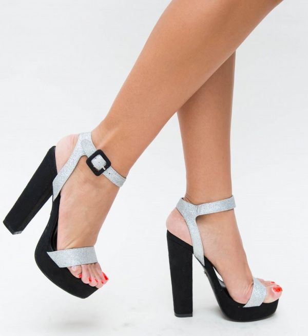 Wow Shoes Сандали на ток KIan Сребърни