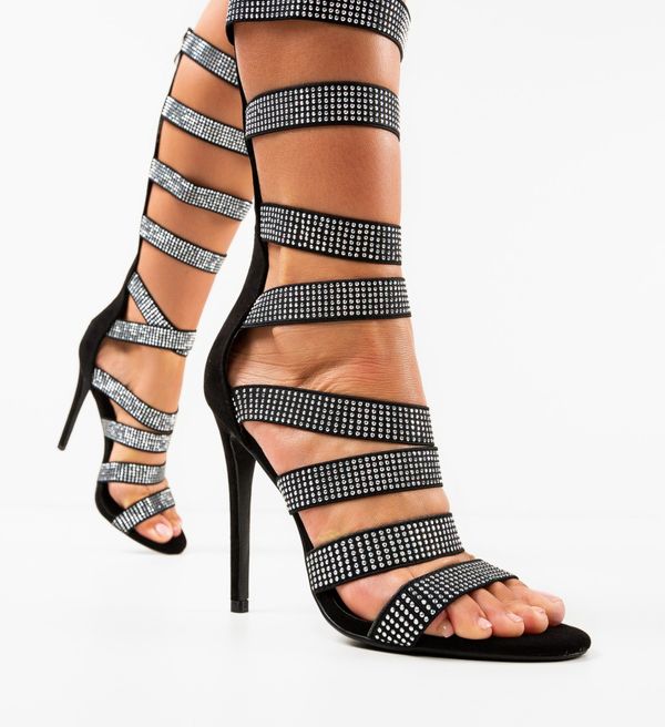 Wow Shoes Сандали на ток Leta 2 Черни