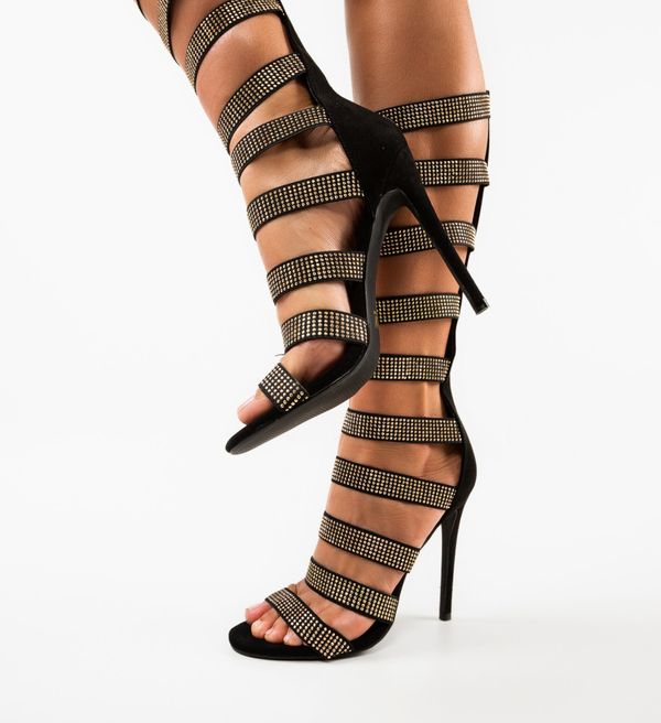 Wow Shoes Сандали на ток Leta Черни