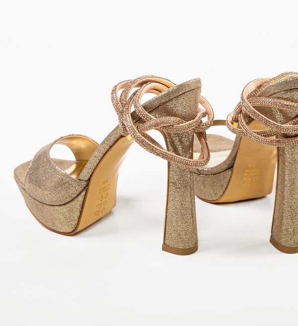 Wow Shoes Сандали на ток Lovit Златни