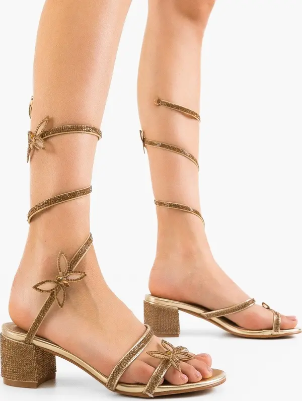 Mei Сандали на ток Margret Златни