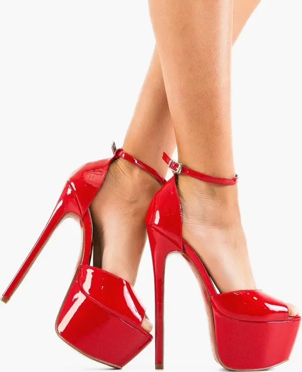 Wow Shoes Сандали на ток Ninesa Червени