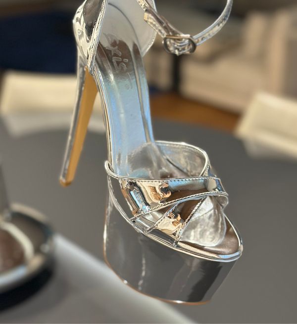 BOGDAN Сандали на ток Olamide Сребърни