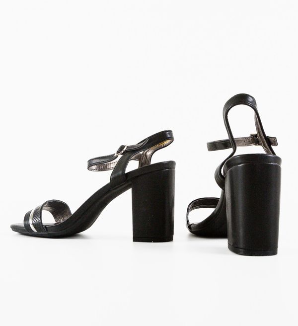 Lulux Сандали на ток Pebble Черни