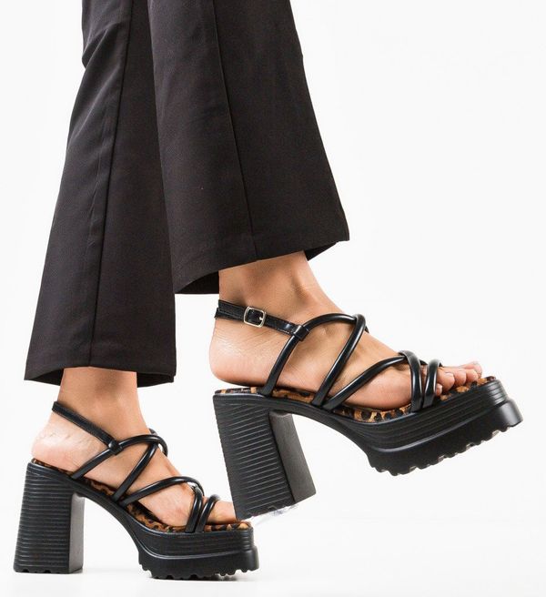 Mei Сандали на ток Rarab Черни