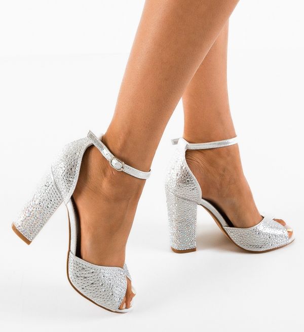 Mei Сандали на ток Rubyna Сребърни