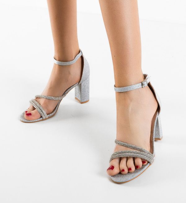 Carolie Сандали на ток Stacey Сребърни