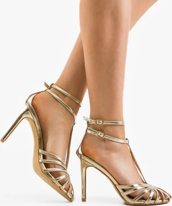 Ali Сандали на ток Susie Златни