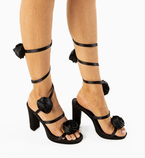 Mei Сандали на ток Trandaf Черни