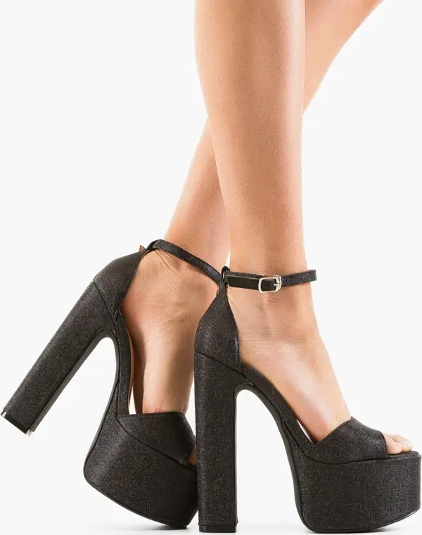 Wow Shoes Сандали на ток Vlandia Черни