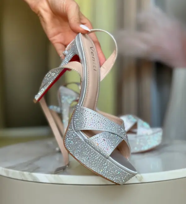 Wow Shoes Сандали на ток Zbyr Сребърни