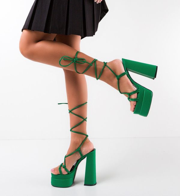 Wow Shoes Сандали на ток Zebras Зелени