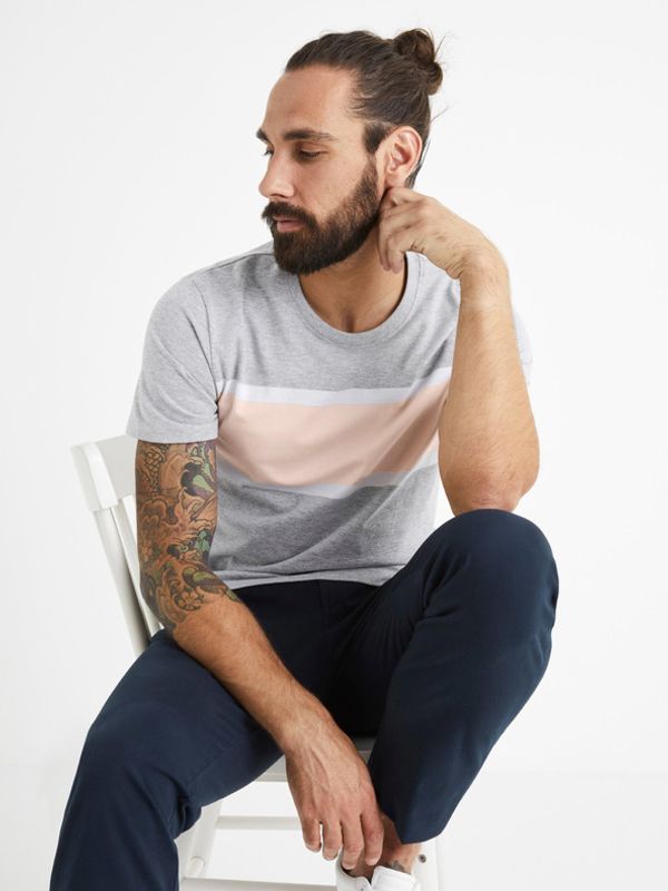 Celio Celio Beroad T-shirt Siv