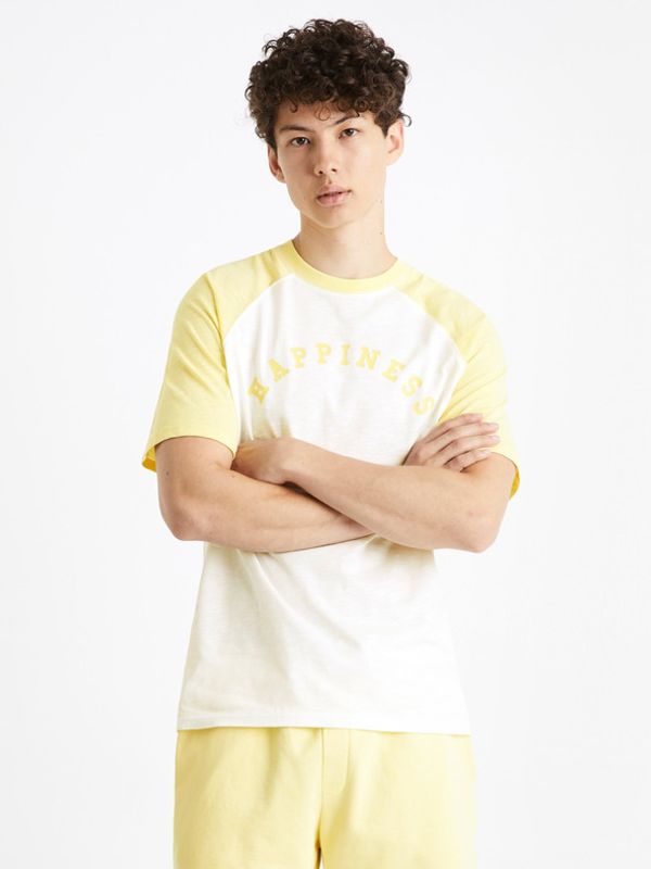 Celio Celio Ceraglan Happiness T-shirt Byal