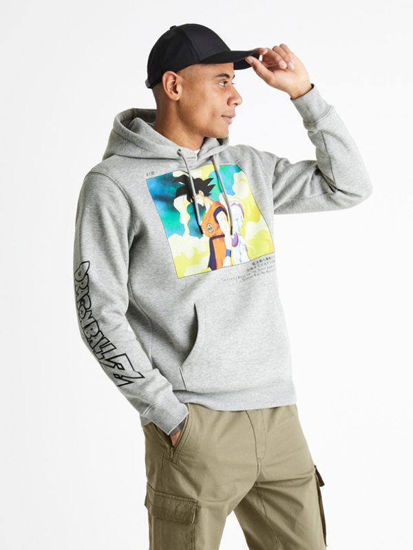 Celio Celio Dragon Ball Z Sweatshirt Siv
