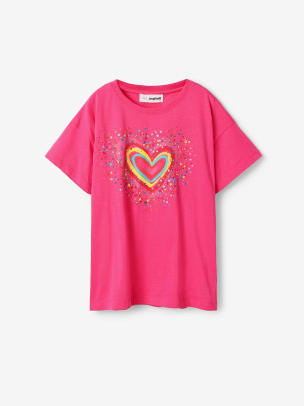 Desigual Desigual Heart Тениска детски Rozov