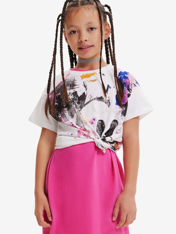 Desigual Desigual Mickey Splash Тениска детски Byal