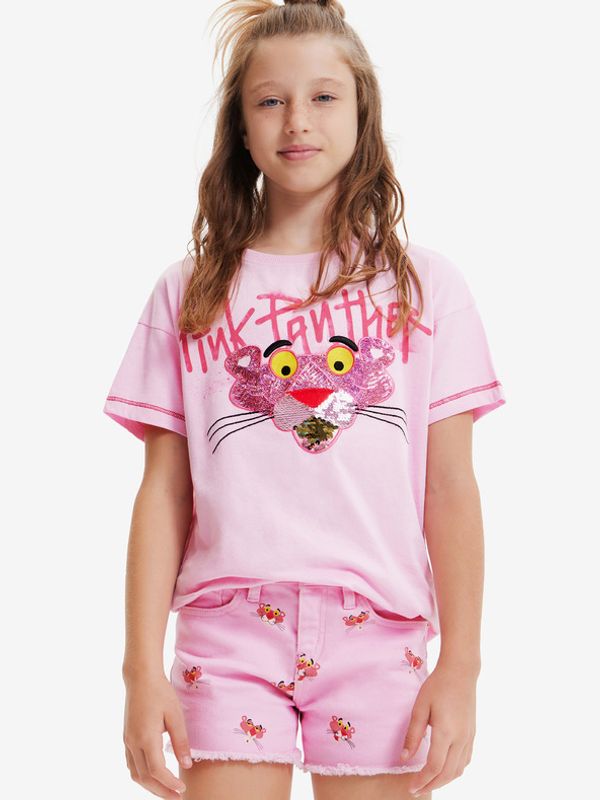 Desigual Desigual Pink Panther Тениска детски Rozov