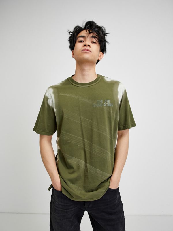 Diesel Diesel Jubind-Slits T-shirt Zelen