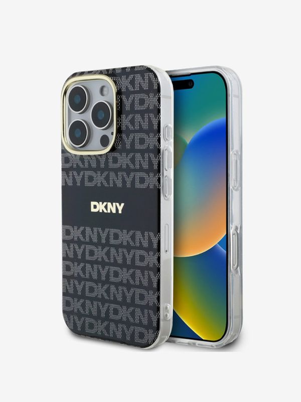 DKNY DKNY PC/TPU Repeat Pattern Tonal Stripe Magsafe Zadní Kryt pro iPhone 16 Pro Max Black Калъф за телефон Lilav