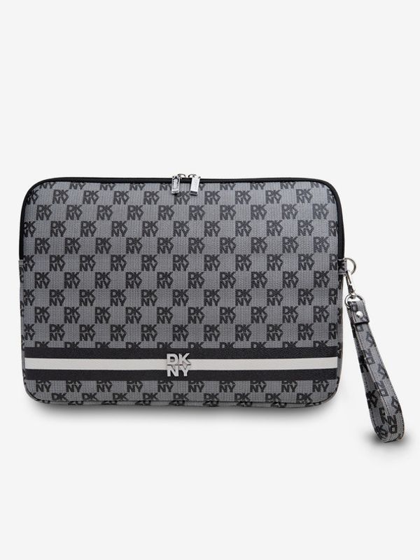 DKNY DKNY PU Leather Checkered Pattern and Stripe Notebook 15/16 Black" Калъф Lilav