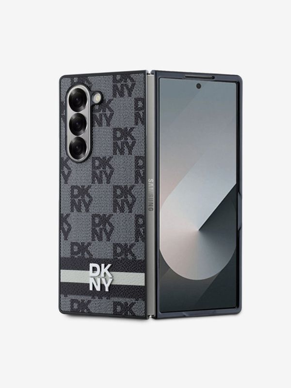 DKNY DKNY PU Leather Checkered Pattern and Stripe Samsung Galaxy Z Fold 6 Black Калъф за телефон Lilav