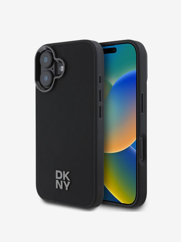 DKNY DKNY PU Leather Stack Logo Magsafe iPhone 16 Black Калъф за телефон Lilav