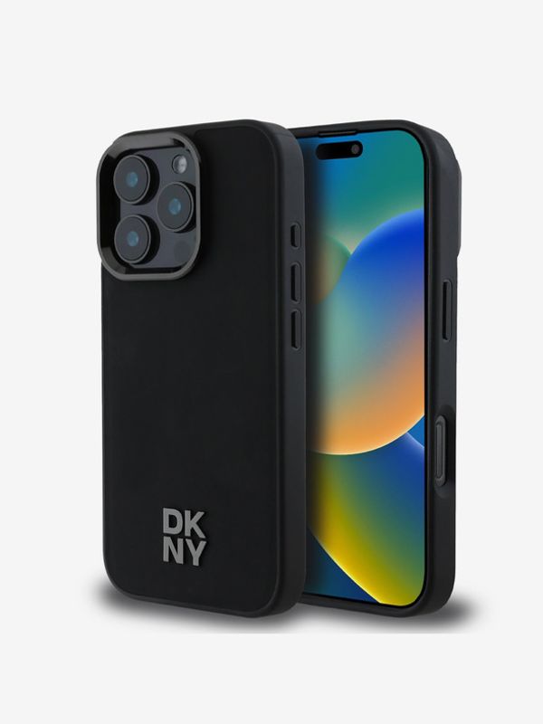 DKNY DKNY PU Leather Stack Logo Magsafe  iPhone 16 Pro Black Калъф за телефон Lilav