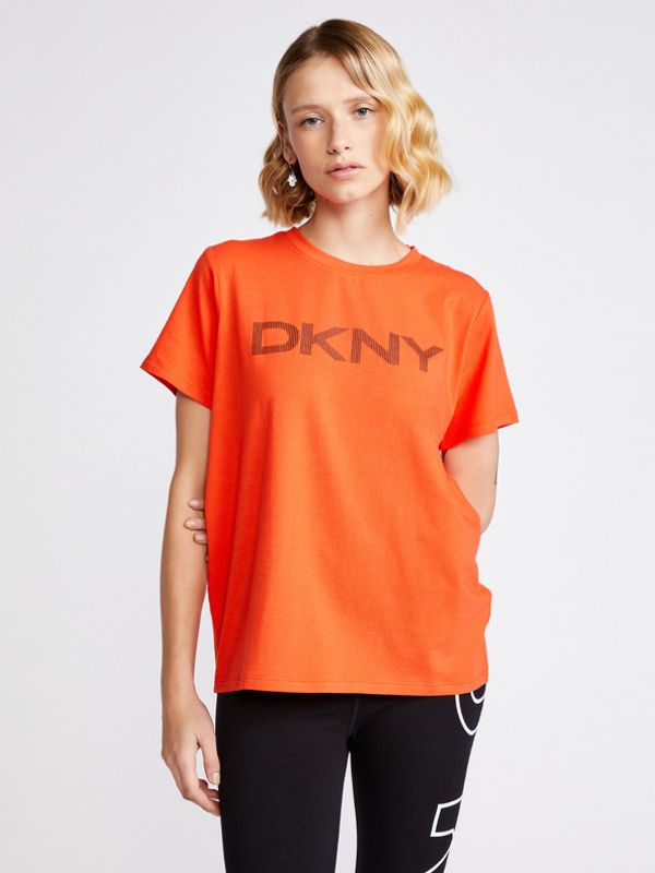 DKNY DKNY Striped Logo T-shirt Oranzhev