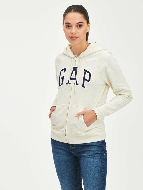 GAP GAP Logo full-zip hoodie Sweatshirt Bezhov
