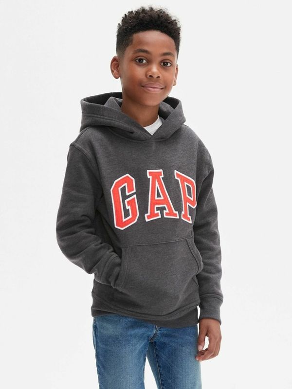 GAP GAP Logo Hoodie Sweatshirt Siv